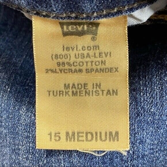 Womens Levi's Curvy Cut 528 Crop Jeans 15 altered raw hem 33 x 24.5 Juniors - Picture 11 of 11